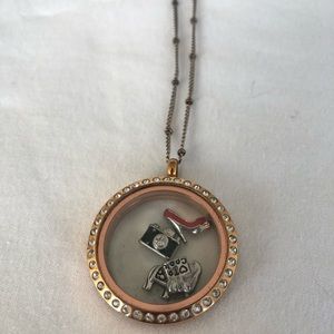 Rose-gold Glass Charm Necklace